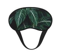 Green Long Leaves Sleep Mask for Side Sleeper, Blackout Sleeping Eye Mask, Soft Breathable Eye Cover for Women Men Travel Eyeshade, Relaxing Zero Pressure Night Blindfold