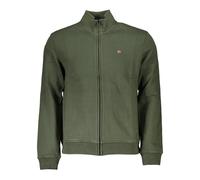 Green Long Sleeve Zip Sweatshirt Embroidered Logo - male - Napapijri - Zip-throughs - Green - M - Sweatshirts & Hoodies M