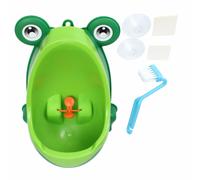 (Green) Lovely Frog Brush Cleaning Children Potty Toilet Training Kids Urinal Kid Boy Pee Removable Bathroom