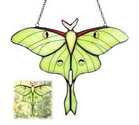 Green Luna Moth Window Hanging,Acrylic Garden Ornament Outdoor Decor,Handmade Sun Catcher for Windows,Garden Ornaments Outdoor Decor,Gardening Gifts for Women Mom Grandma