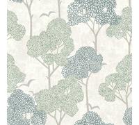(Green) Lykke Tree Wallpaper Fine Decor