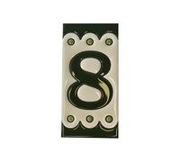 Green M-7 Spanish Hand-painted Ceramic Number Tiles 11 x 5.5 cm or 2.16 x 4.33" (Number 8 tile)