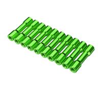 (Green) M3AS12 10Pcs M3 25mm Aluminum Alloy Standoff Spacer Round Column MultiColor Smooth Surface