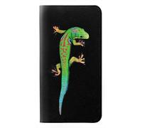 Green Madagascan Gecko PU Leather Flip Case Cover For Motorola Moto G8 Plus