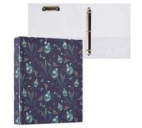 Green Magic Butterflies Herbs 3 D-Ring Binder A4 1 Pack with 200 Sheet for Kids School Supplies Women Men Office