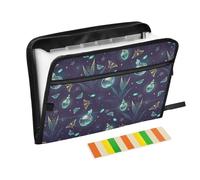 Green Magic Butterflies Herbs Expanding File Folder A4,13 Pockets File Organiser, Paperwork A4 Plastic Wallet Document Storage Expander for School,Office and Home