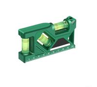 Green Magnetic Bubble Level Gauge Featuring 0 45 90 Degree Angles For Precise Picture Hanging And General Construction Work Compact 3 In 1 Measuring Tool(4inch)
