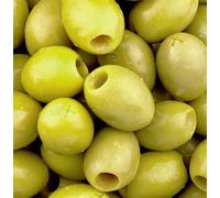 Green Mammoth Pitted Olives in Brine - Large Pitted Green Olives with Olive Oil & Salt - 2kg Drained Weight Tin