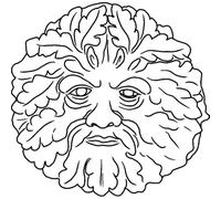 'Green Man' Rubber Stamp - Unmounted Design for Crafting & Scrapbooking, A8 (RS00047054)