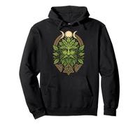 Green Man Triple Moon Triquetra Pagan Celtic Symbol Gift Pullover Hoodie