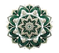 Green Mandala Vinyl Decal Stickers, Cover Marks, Qty:4, 1@ 20cm Tall Ideal for Toilets, Car, Wall or Laptop. 3@ 7cm Tall Ideal for Phone & Cups, Vibrant Buddhism Zen Graphics (Mandala Green)