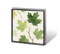 Green Maple Leaves Brooch Pin, Unisex Square Lapel Pin for Men & Women, Elegant Metal Badge for Hats Jackets Shirts, Versatile Fashion Accessory