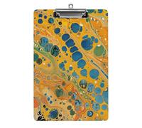 Green Marble Pattern Clipboard, A4 Acrylic Clipboards with Hanging Hook, Ultra Lightweight & Shatterproof Writing Board for Office, Nurses, 8.5" X 12.5"