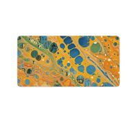 Green Marble Pattern Desk Mat 30x60cm, Non-Slip Rubber Base with Stitched Edges, Waterproof Desk Pad for Keyboard & Mouse, Large Mouse Pad for Office Gaming