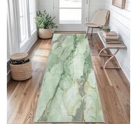 Green Marble Runner Rugs for Hallway 60x120, Abstract Texture Hallway Runner Modern Pattern Carpet Runners for Kitchen Bedroom Living Room, Non Slip Long Rug upQ338r