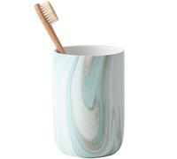 Green Marble Toothbrush Holder - Ceramic Toothbrush Holder for Bathroom, Toothbrush Toothpaste Holder, Marble Bathroom Tumbler Cups Reusable Toothbrush Mouthwash Cup, Bathroom Counter Organizer