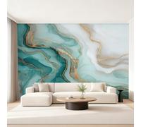 Green Marble Wallpaper for Living Room, Modern Abstract Wall Mural for Bedroom 450x315 cm, Non-Woven Photo Wallpaper, Home Decor D&O136