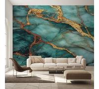 Green Marble Wallpaper for Living Room, Modern Abstract Wall Mural for Bedroom 450x315 cm, Non-Woven Photo Wallpaper, Home Decor D&O129