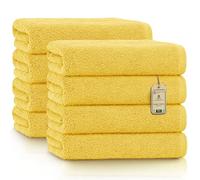 GREEN MARK Hand Towels - Set of 8 - 100% Cotton, Soft & Absorbent, Premium Quality for Bathroom, Spa and Gym, 50 × 100 cm, Yellow