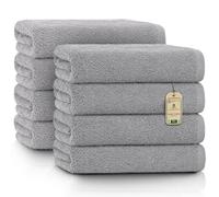 GREEN MARK Hand Towels - Set of 8 - 100% Cotton, Soft & Absorbent, Premium Quality for Bathroom, Spa and Gym, 50 × 100 cm, Silver Grey