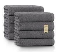 NatureMark 8 Hand Towels, Anthracite Gray, Pack of 8-50 x 100 cm