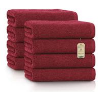 NatureMark Terry Towels, Hand Towel Set, 50 x 100 cm, Bordeaux Red, 100% Cotton, Pack of 8