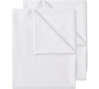 GREEN MARK Textiles Classic Flat Bed Sheets -2 Pack 100% Cotton, Soft, Breathable, Durable, No Elastic - White - 150 x 250 cm