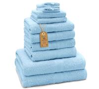 GREEN MARK Textilien 10-Piece Terry Towel Set, Light Blue