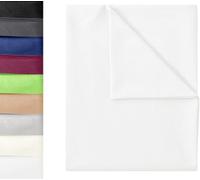 GREEN MARK Textilien Classic Bed Sheet | Bed Sheet | Sheet | Flat Sheet | House Towel 100% Cotton without Elastic Band Available in Many Sizes and Colours Size: 240 x 275 cm, White