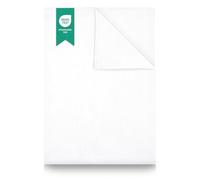 GREEN MARK Textilien Classic Flat Sheet Cotton - 100% Cotton Flat Sheet, No Elastic, Soft, Breathable, Easy Care - White - 150 x 250 cm