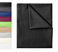 GREEN MARK Textilien Classic Bed Sheet | Bed Sheet | Sheet | Flat Sheet | House Towel 100% Cotton without Elastic Band Available in Many Sizes and Colours Size: 150 x 250 cm, Black