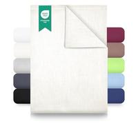 GREEN MARK Textilien Classic Flat Sheet Cotton - 100% Cotton Flat Sheet, No Elastic, Soft, Breathable, Easy Care - Natural/Cream - 180 x 275 cm