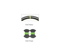 (Green Marker) Black Carbon Fiber Suede Marker Soft Hand-stitched Car Steering Wheel