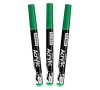 Green Marker Paint Pens 0.7mm- Permanent Marker Pens Green Acrylic Paint Water-Based Fine Tip Waterproof Quick-Drying (3 in 1Pack)