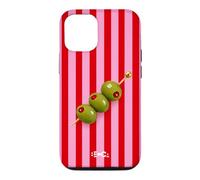 Green Martini Olives Pink Red Stripes Design Case for iPhone 12/12 Pro