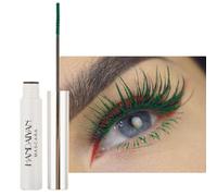 Green Mascara,5D Silk Fiber Eyelash Volume with Soft Brush, Lash Sensational Volumizing,Long-Lasting Waterproof No Smudge with False Lash Effect(Green)