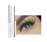 Green Mascara 5ML, Waterproof & Smudge-Proof, Volumizing with 2.5mm Ultra-Thin Brush for Effortless Application, Coloured Mascara for Bold & Long-Lasting Christmas Makeup
