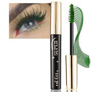 Green Mascara, Coloured Waterproof Telescopic Emerald Green Dark Green Mascara for Eyes - Long Lasting Volumizing and Thickening Highly Pigmented No Smudge Festival