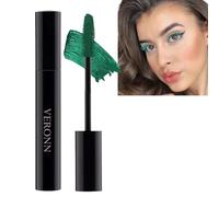 Green Mascara Waterproof Long Lasting, Colorful Mascara,Fibre Lash Mascara,4d Silk Fiber Lash Mascara,Thick Tubing Mascara,Long Lasting False Lash Effect Mascara,for Halloween Christmas Cosplay Makeup