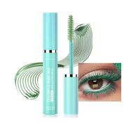 Green Mascara Waterproof Mascara Colorful Mascara Green Mascara for Eyes, Volume and Length, 4d Silk Fiber Lash Mascara, Long Lasting False Lash Effect Mascara, Coloured Thick Mascara,No Clumping