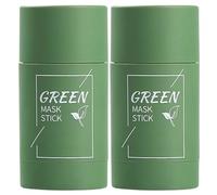 Green Mask Stick, 2PCS Green Tea Mask Stick with Tea Extract, Blackhead Remover for Pore Cleansing, and Improve Overall Complexion, for All Skin Types Men and Women..