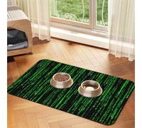 Green Matrix,Waterproof Pet Feeding Mat,Cat Dog Placemats for Food and Water, PU Leather Food Mats,40x60cm