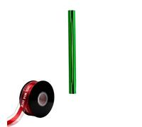 Green Matte Aluminum Plated Gift Wrapping Paper 366cm + 45m Wine Red Gauze Ribbon Set, Use for Birthday, Wedding, and Holiday Gifts Packaging Supplies