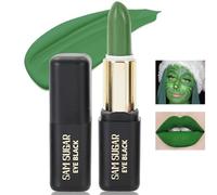 Green Matte Lipstick for Halloween Gothic Cosplay Makeup, Non-Stick Cup Velvet Waterproof and Long Lasting Lip Gloss Matte Lipstick (Green 02)