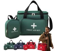 Green Medical Courier Bag - Green First Aid Bag Empty, Greens First Aid Kit | Waterproof Oxford Fabric, Multi Pocket, Adjustable Strap, for Traveling Outdoor, Red Blue Green(Green,B)