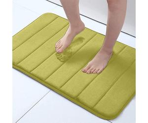 Green Memory Foam Bath Mat 50X80Cm - Super Soft, Non-Slip & Absorbent Bathroom/door Rug