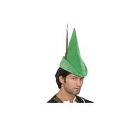 Green Men's Robin Hood Hat With Feather - hat robin hood fancy dress green feather deluxe mens smiffys
