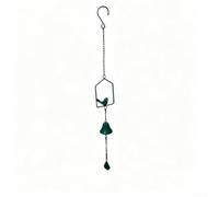 Green Metal Bird Wind Chime 61cm Rustic Hanging Ornament
