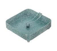 Green Metal Farmhouse Napkin Holder with Weighted Arm for Table | Square Freestanding Design, Vintage Rustic Finish, Suits Cocktail or Dinner Napkins, Dining Room Use