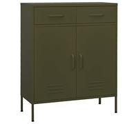 Green Metal Office Cabinet - 80 x 35 x 101.5 cm Adjustable Shelves & Full-Extension Drawers for nizing Office Supplies Stylish Storage Solution for Home Office